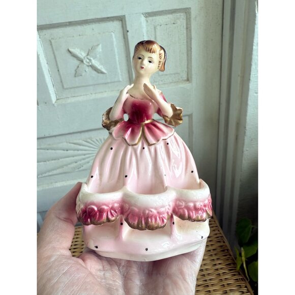 Vintage 50's Chadwicks Pink Victorian Lady Vanity Lipstick Holder - Picture 4 of 9